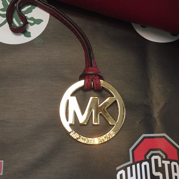 Michael Kors Savannah Signature Small Satchel with Matching Wallet Brown and Red - Picture 11 of 11